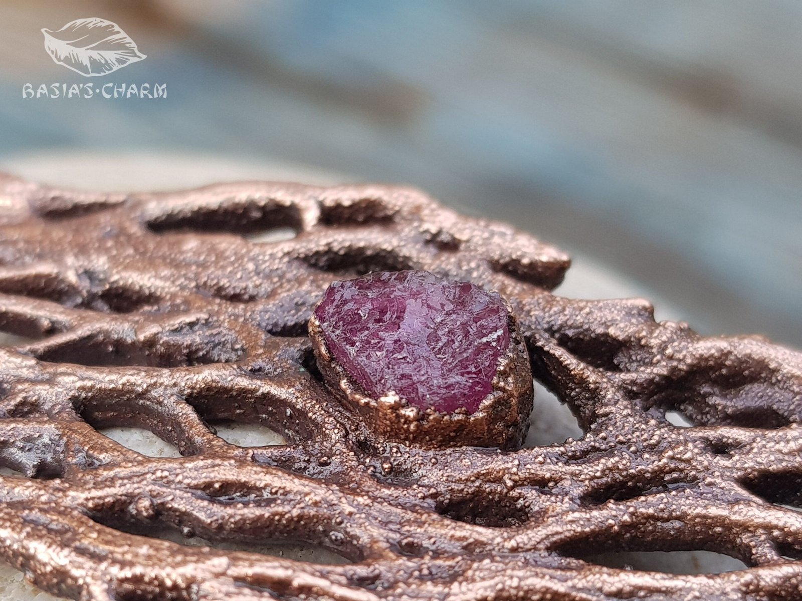 Сactus skeleton with raw tourmaline pendant - Image 2