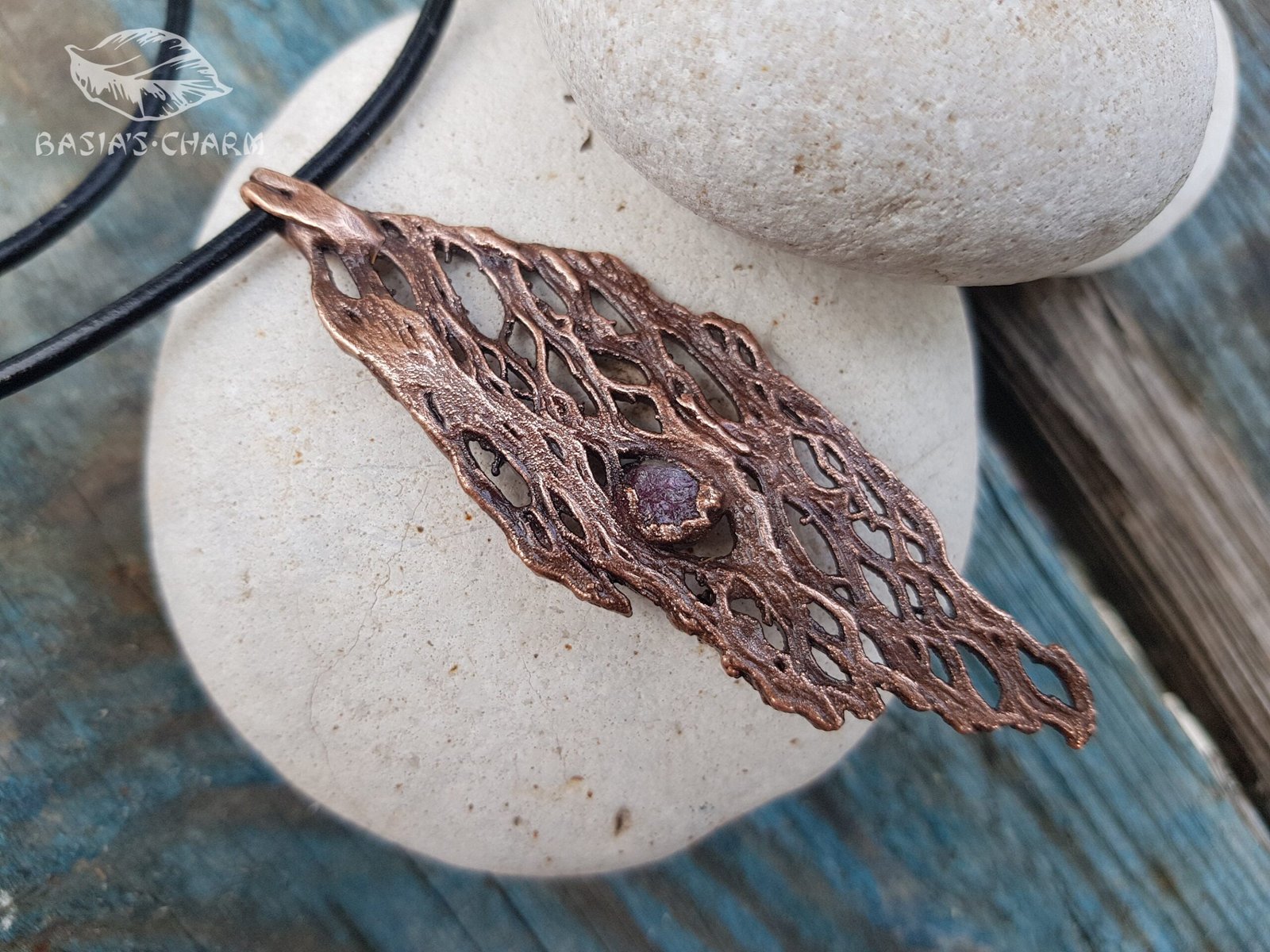 Сactus skeleton with raw tourmaline pendant - Image 7