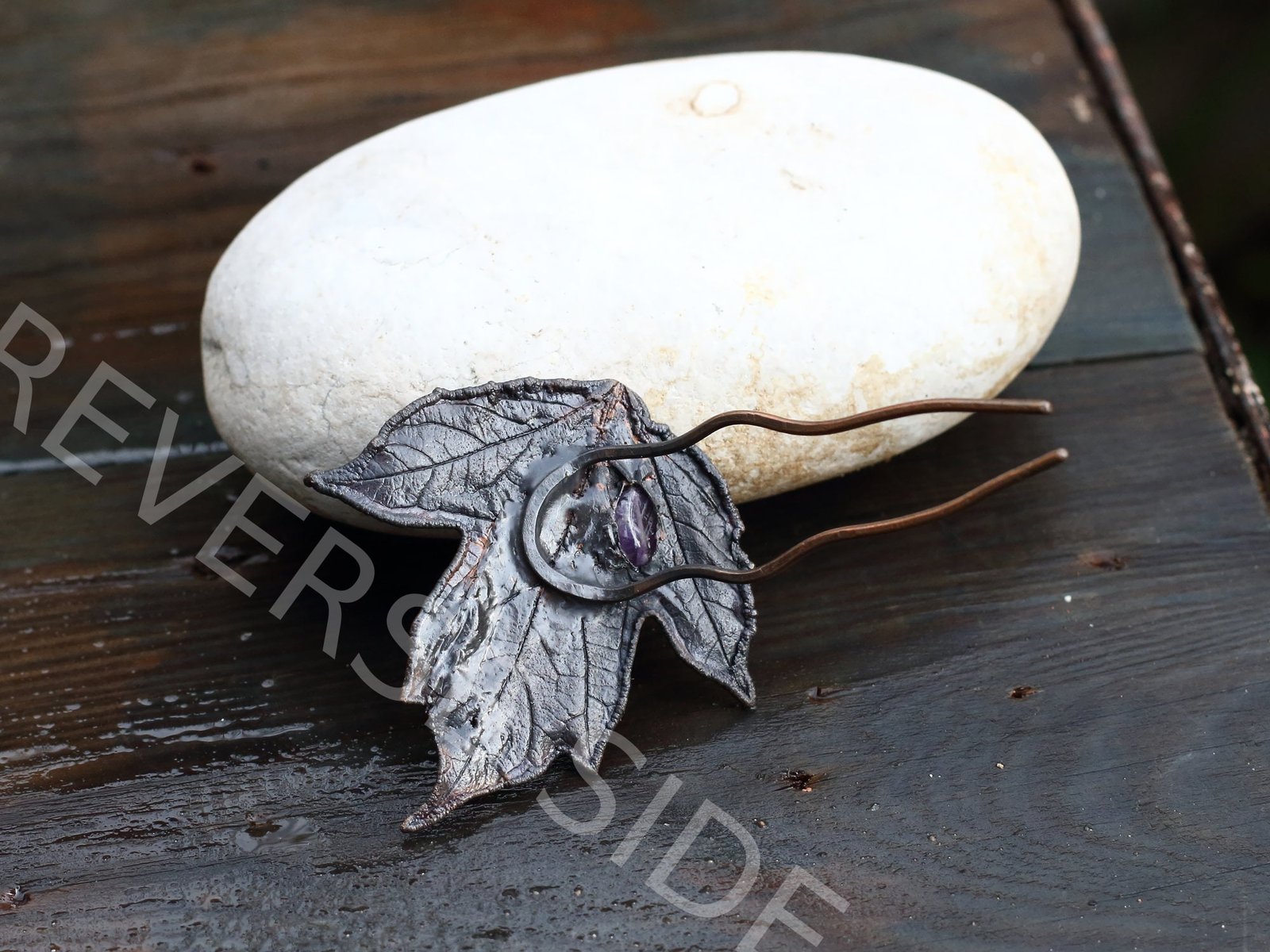 Viburnum Leaf with Amethyst Hair fork - Image 9