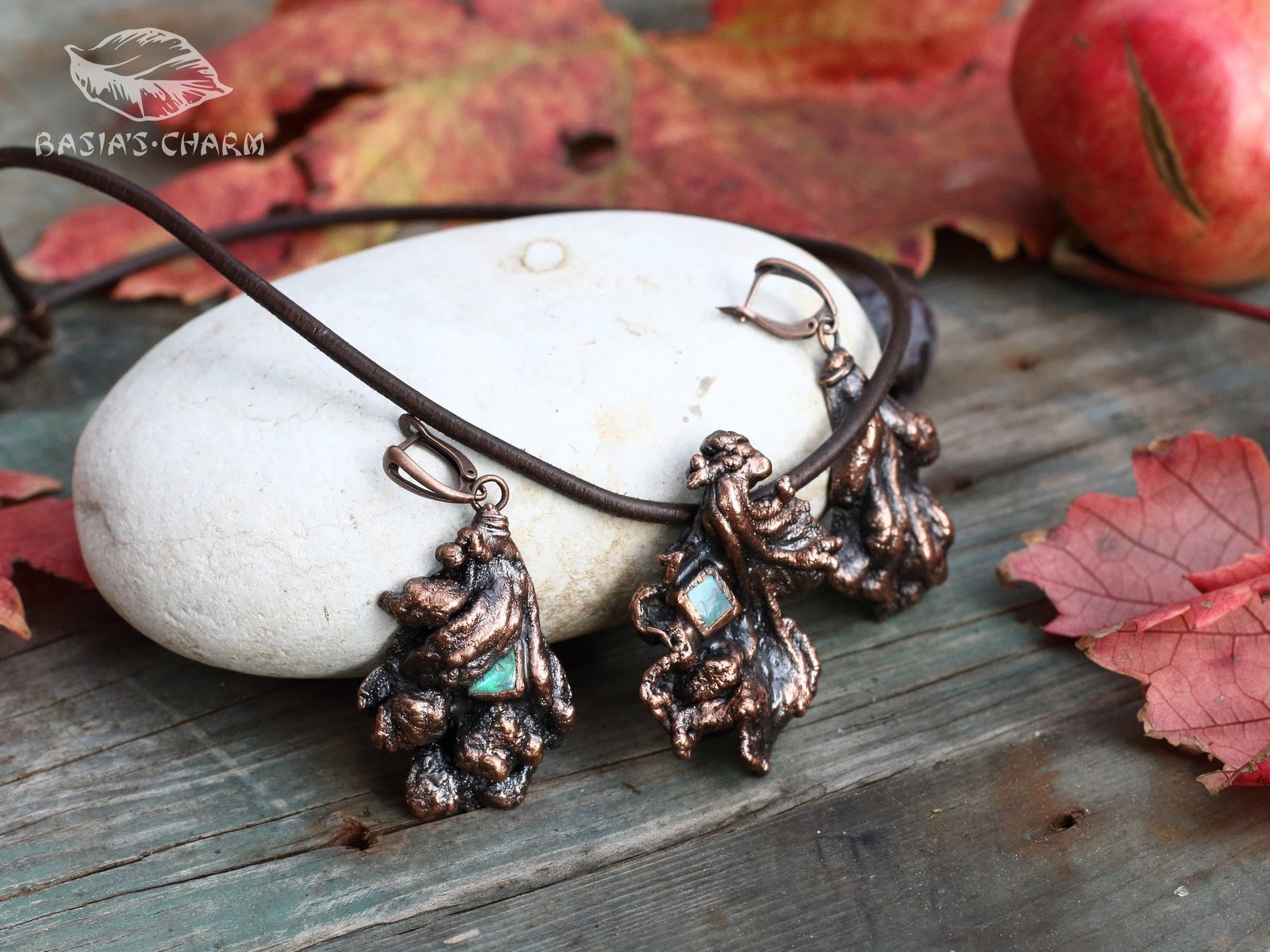 Highly Unusual Floral Set with Genuine Precious Opals - Image 7