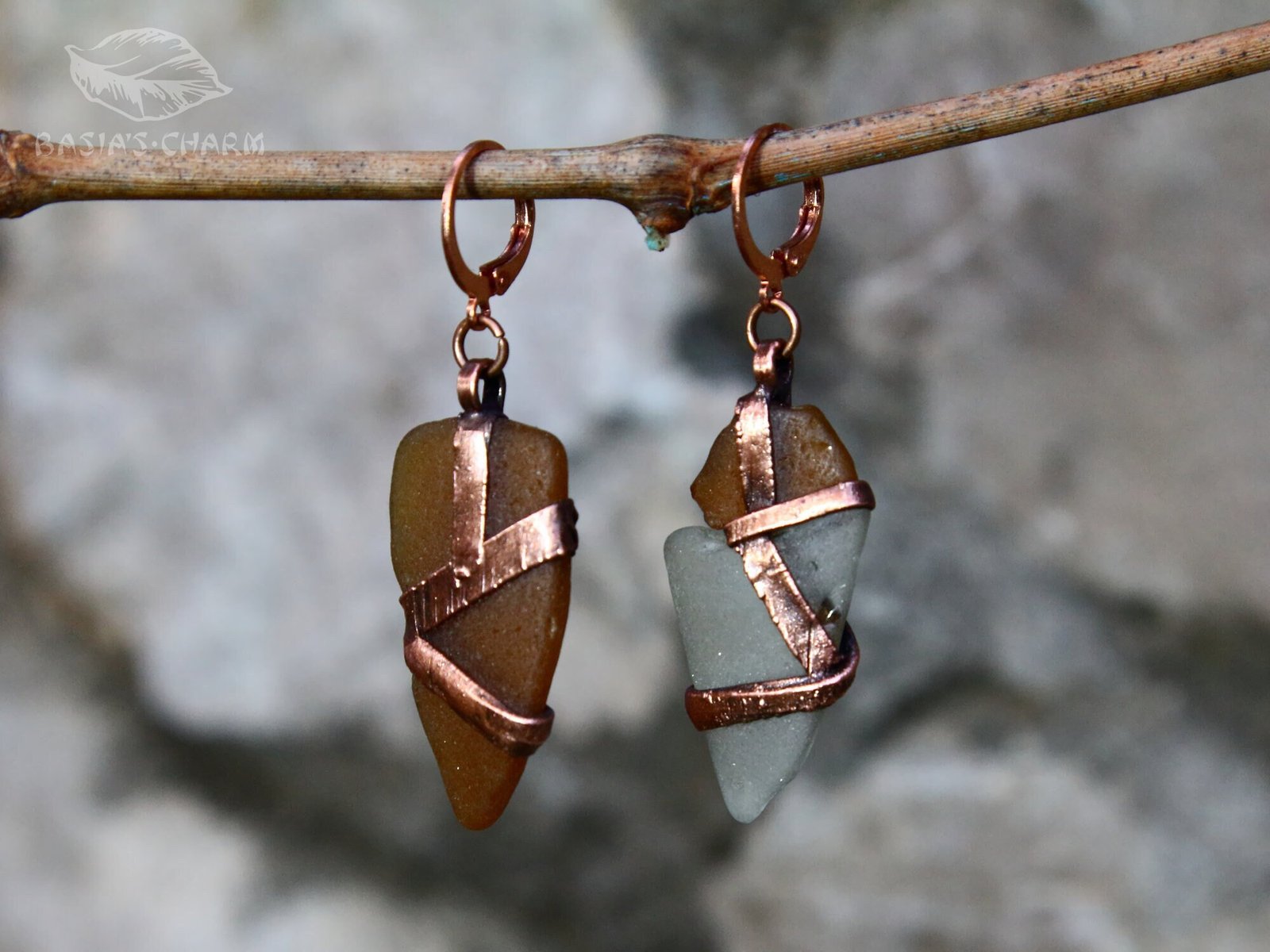 Natural Sea Glass Earrings