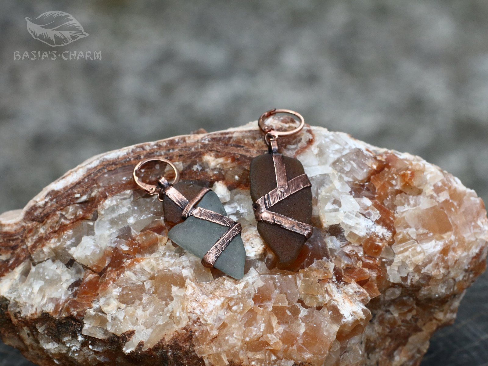 Natural Sea Glass Earrings - Image 3