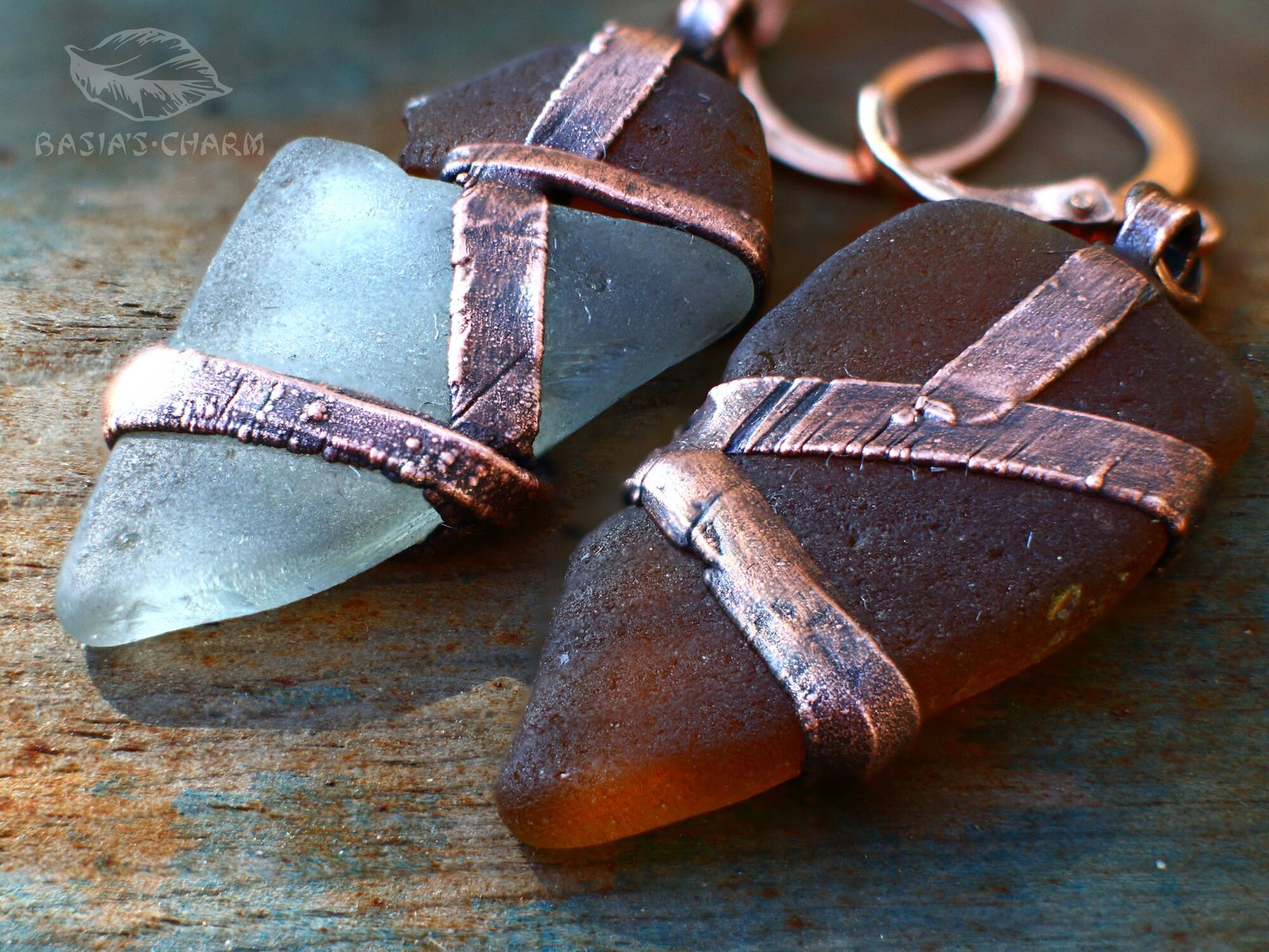 Natural Sea Glass Earrings - Image 4