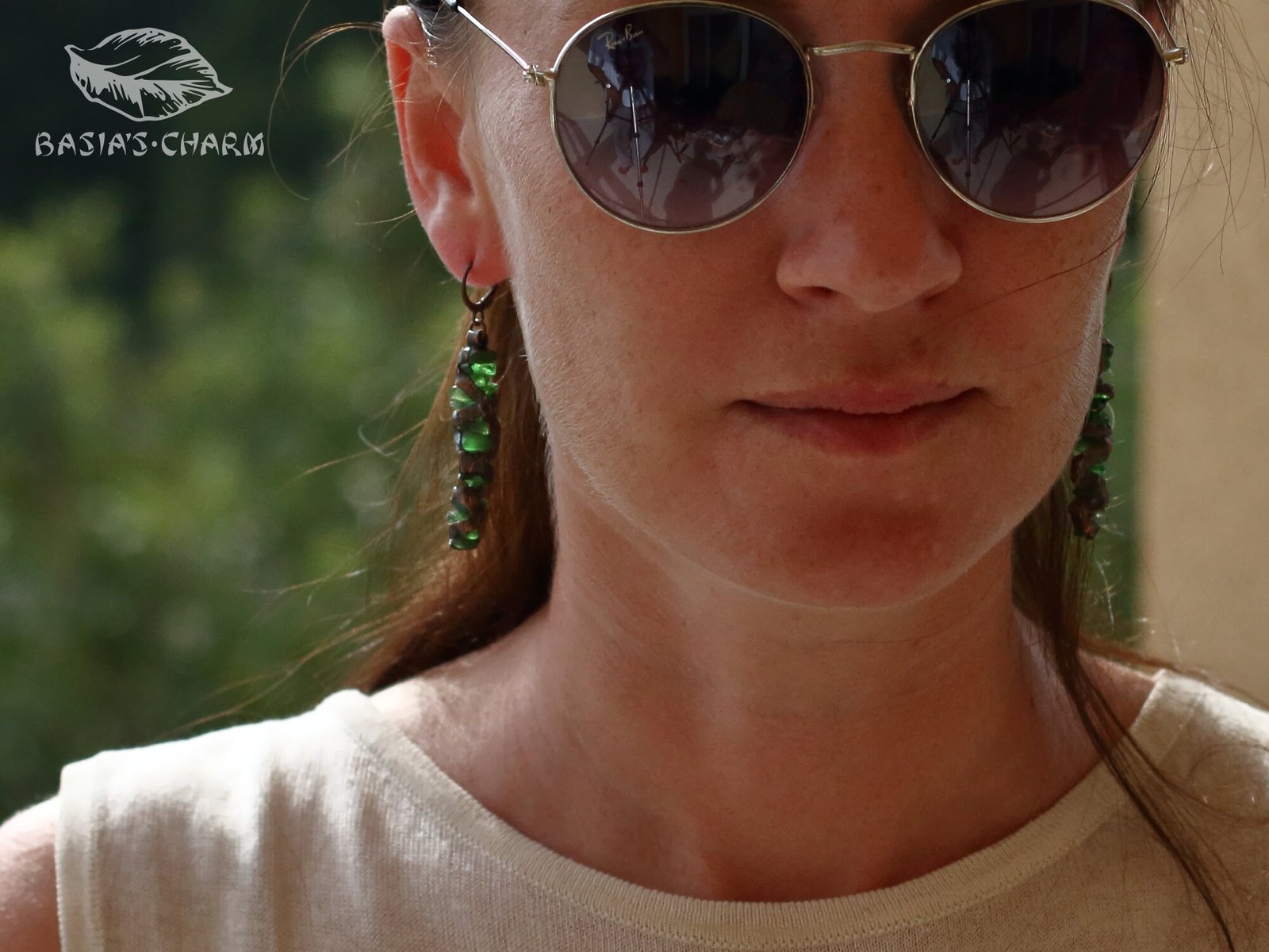 Natural Sea Glass Earrings - Image 2