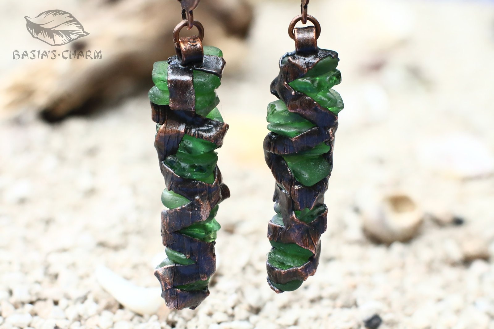 Natural Sea Glass Earrings - Image 3