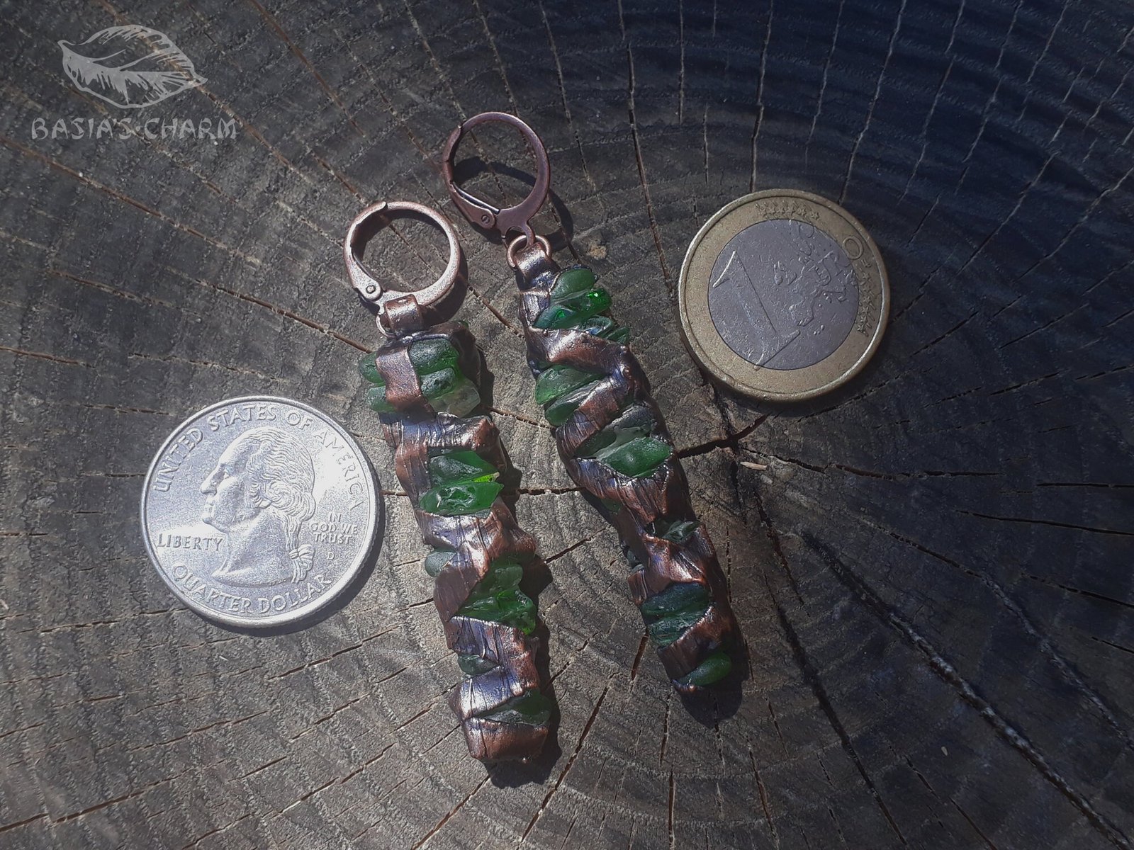 Natural Sea Glass Earrings - Image 4