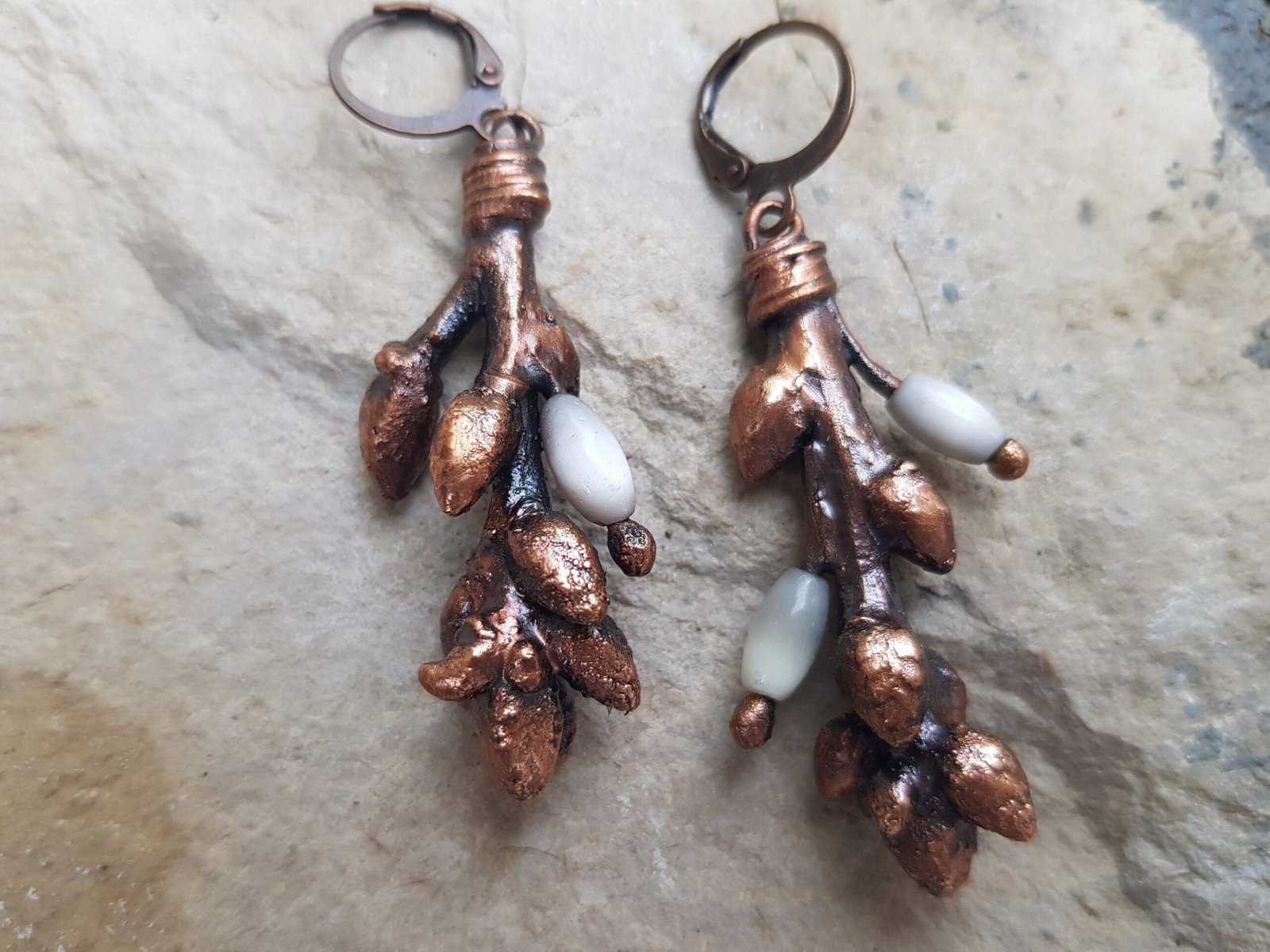 Oak Branches with Cat Eye Glass Earrings - Image 10