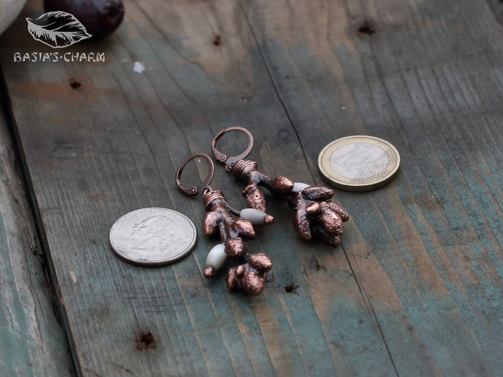 Oak Branches with Cat Eye Glass Earrings - Image 8