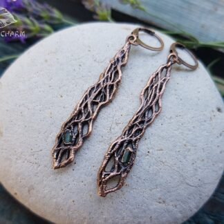 Cactus skeleton with tourmaline earrings Soul Cathcer