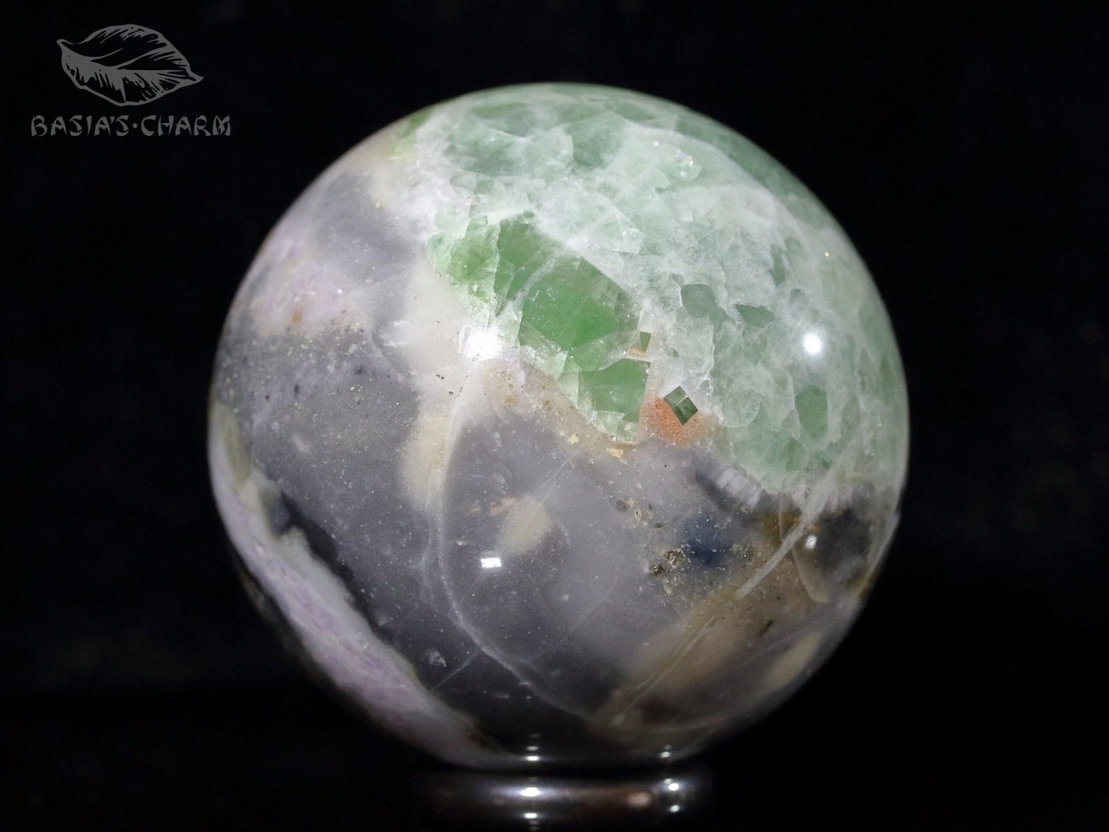 Fluorite with chalcedony and quartz