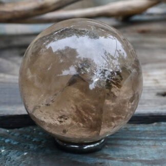 Smoky quartz with goethite