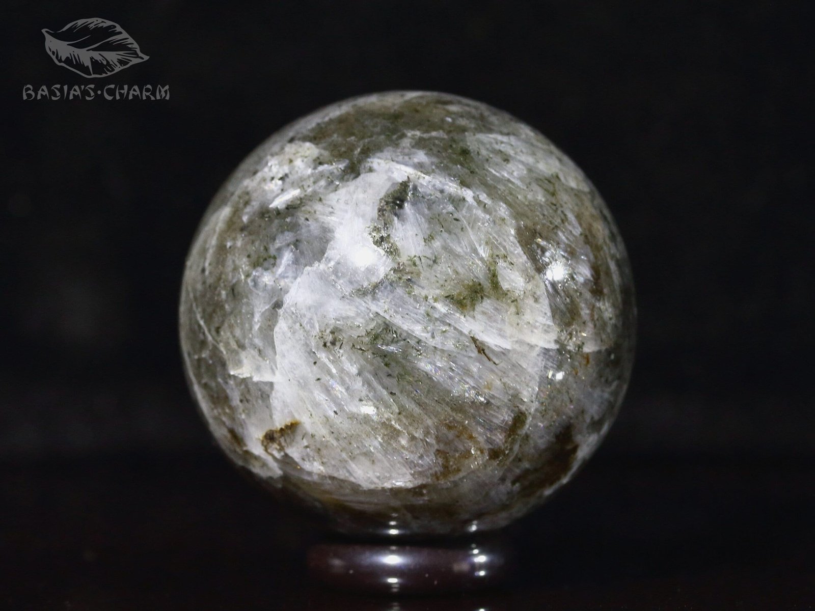 Natrolite with aegirine crystals spere