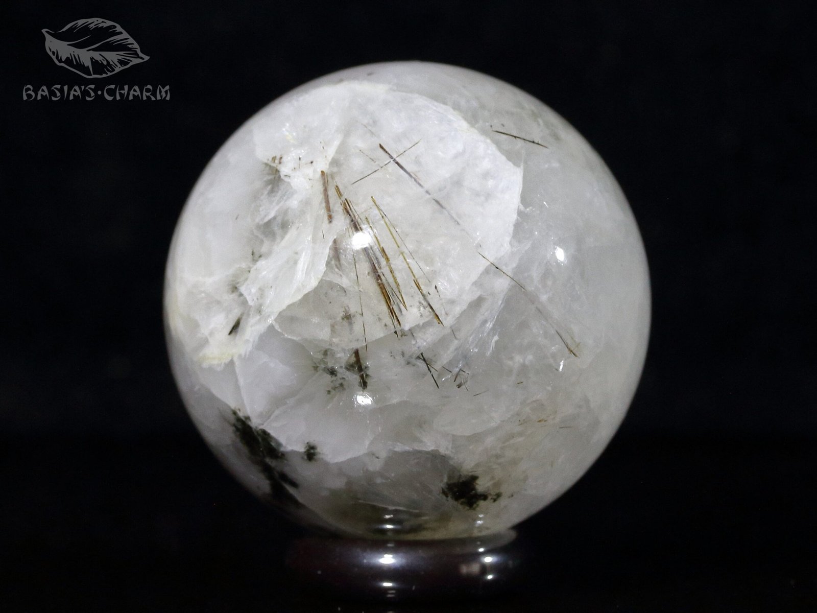 Natrolite with aegirine crystals spere - Image 2