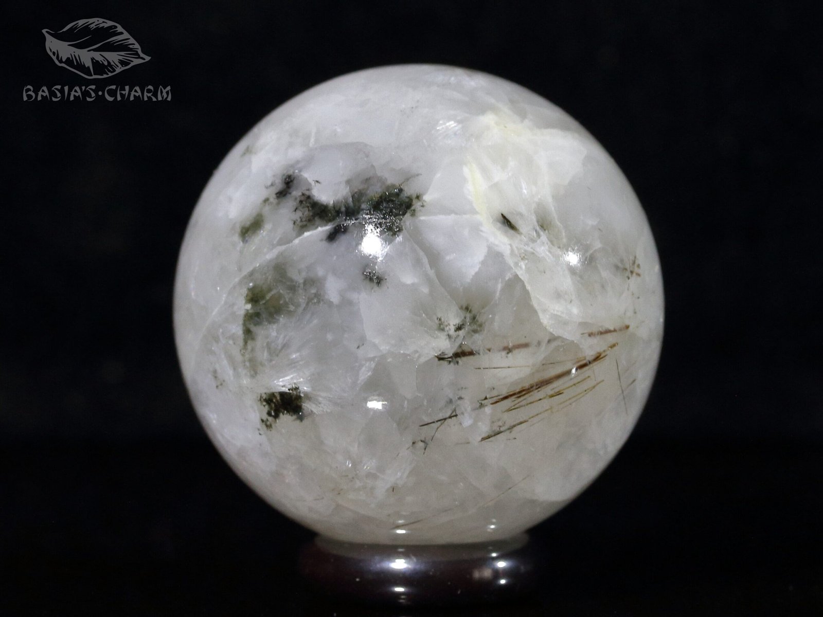 Natrolite with aegirine crystals spere